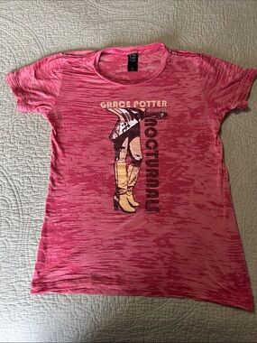 Alternative Pink Burnout Graphic Tee with Grace Potter & Nocturnals Graphic